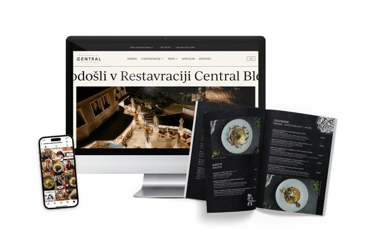 Izdelava spletne strani za Restavracijo Central Bled