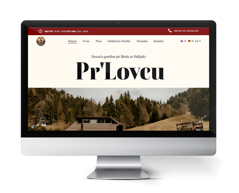 Izdelava spletne strani za Gostilno Pr' Lovcu